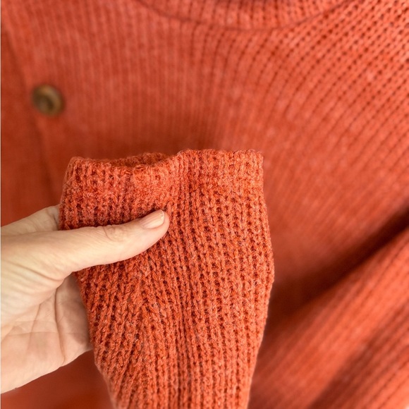 Wonderland by Orange Button Front Wrap Sweater, Size Large - Picture 9 of 16